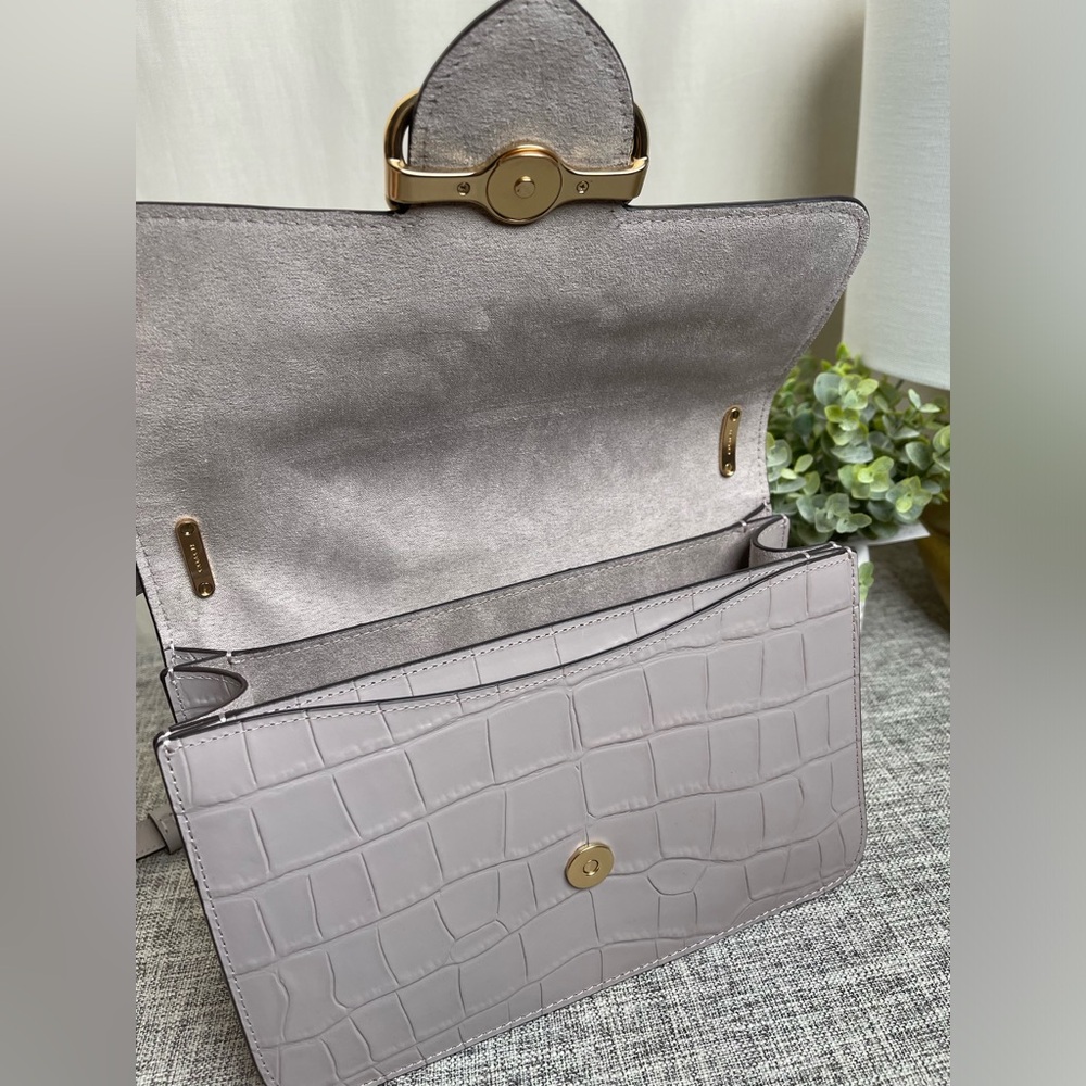 $129(New) Coach Morgan Square Crossbody Bag In Croc- Embossed Leather - Picture 5 of 12